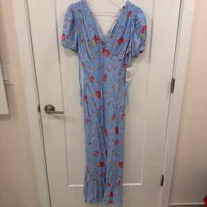 Boohoo Light Blue Floral Maxi Dress